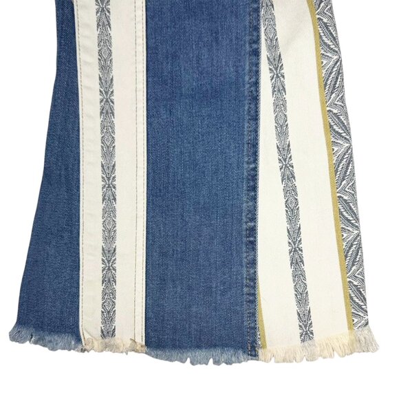 FREE PEOPLE ULTRA RARE Danica Patchwork Stripe Flare Jeans - Picture 7 of 9